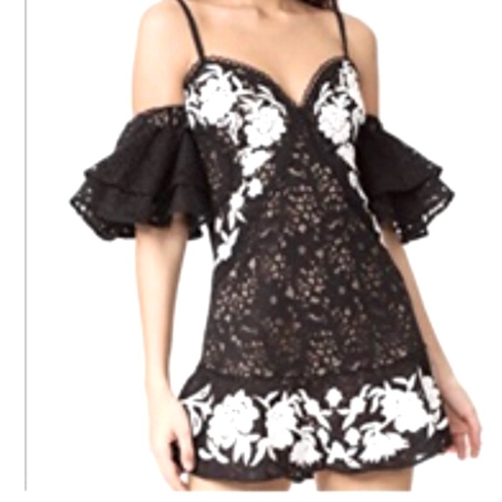 FOR LOVE AND LEMONS MATADOR NEW Lace Off The Shoulder A-Line Mini Dress
